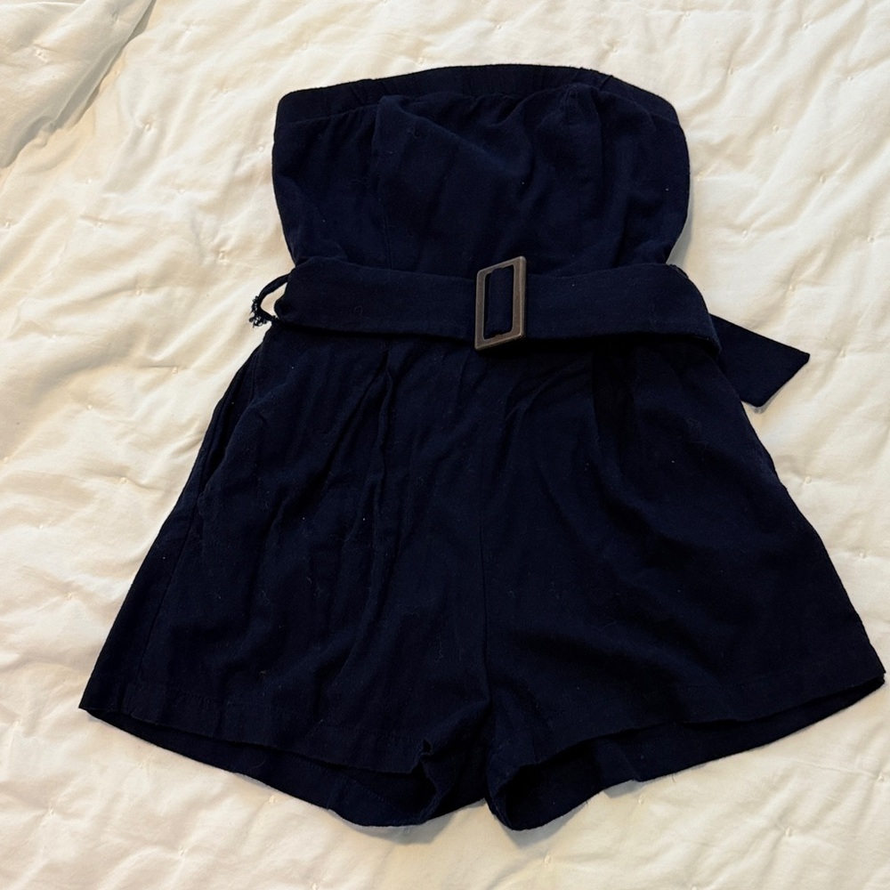Monteau Black Strapless Romper
